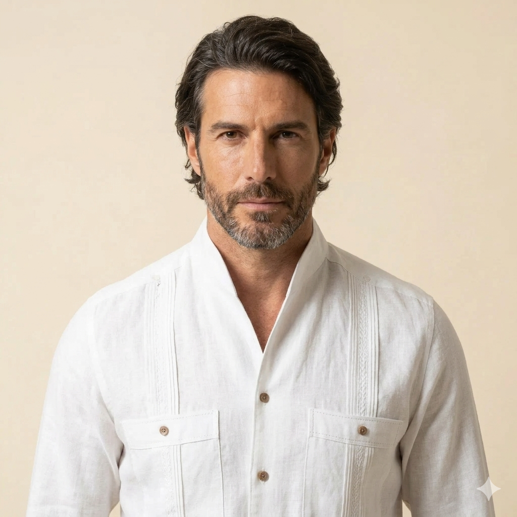 Cuban Shirt, White, Pure Linen