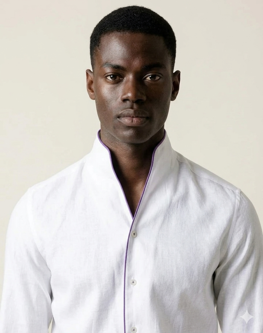 Shirt, Plain white, Pure Linen, Albini
