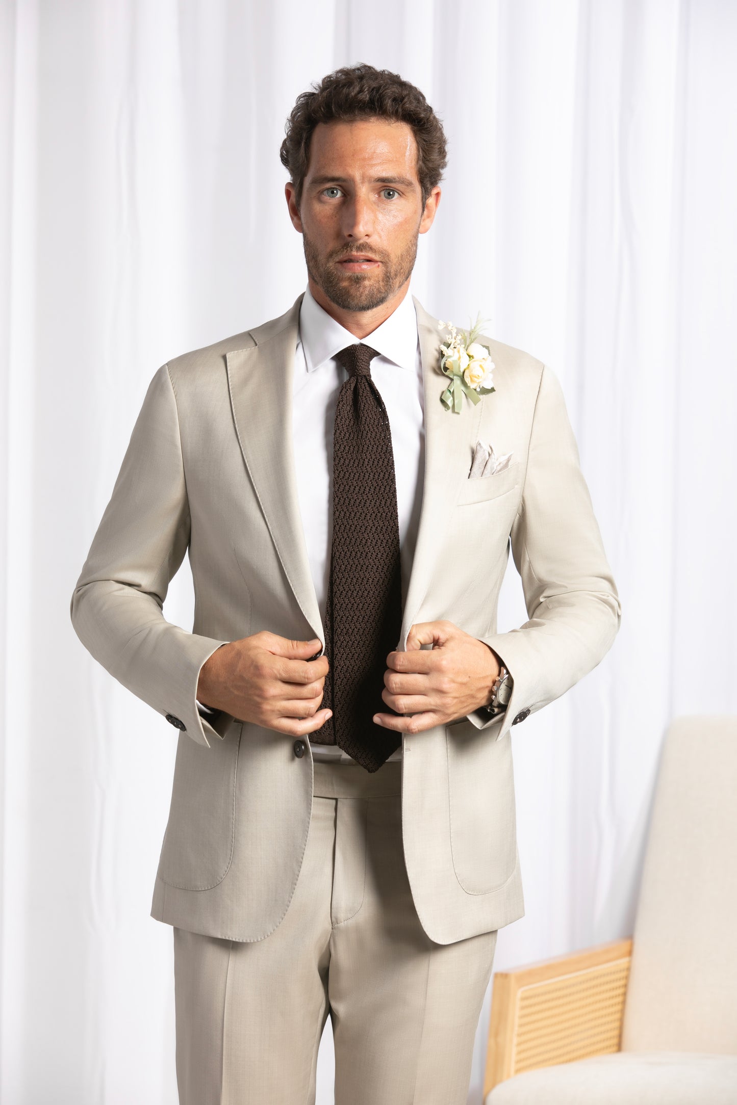 Notch Lapel, Patch Pockets, Stone Suit