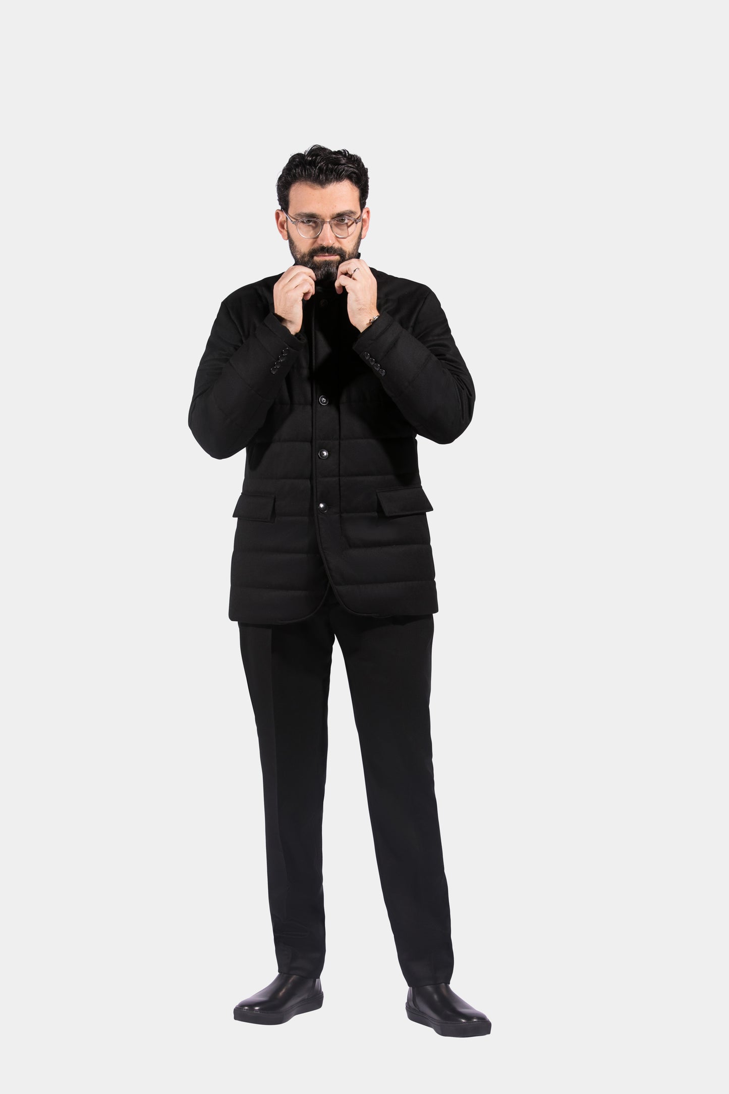 Quilted Jacket, Black, Vitale Barberis, Jacket Only