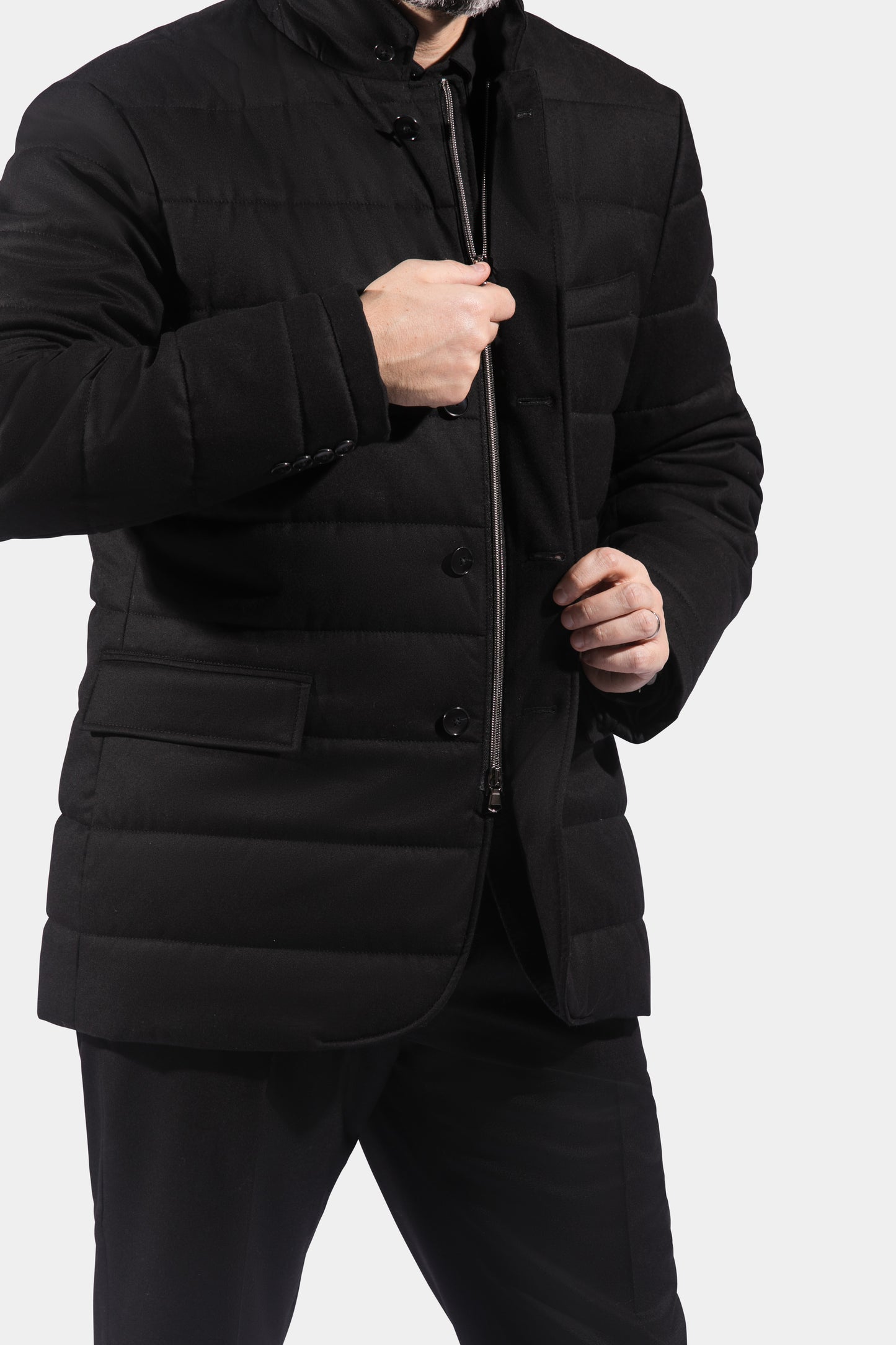 Quilted Jacket, Black, Vitale Barberis, Jacket Only