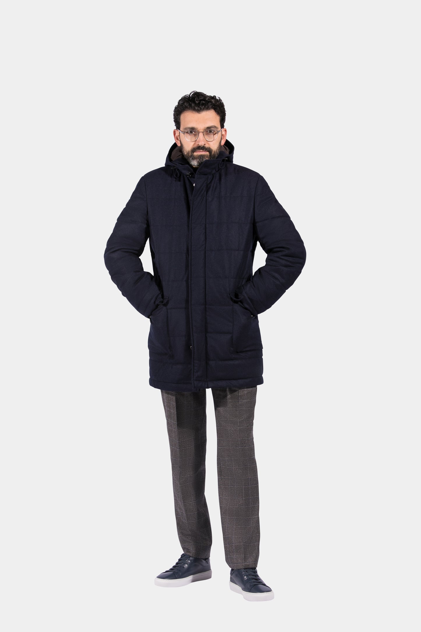 Quilted Parka Jacket, Navy, Vitale Barberis, Jacket Only