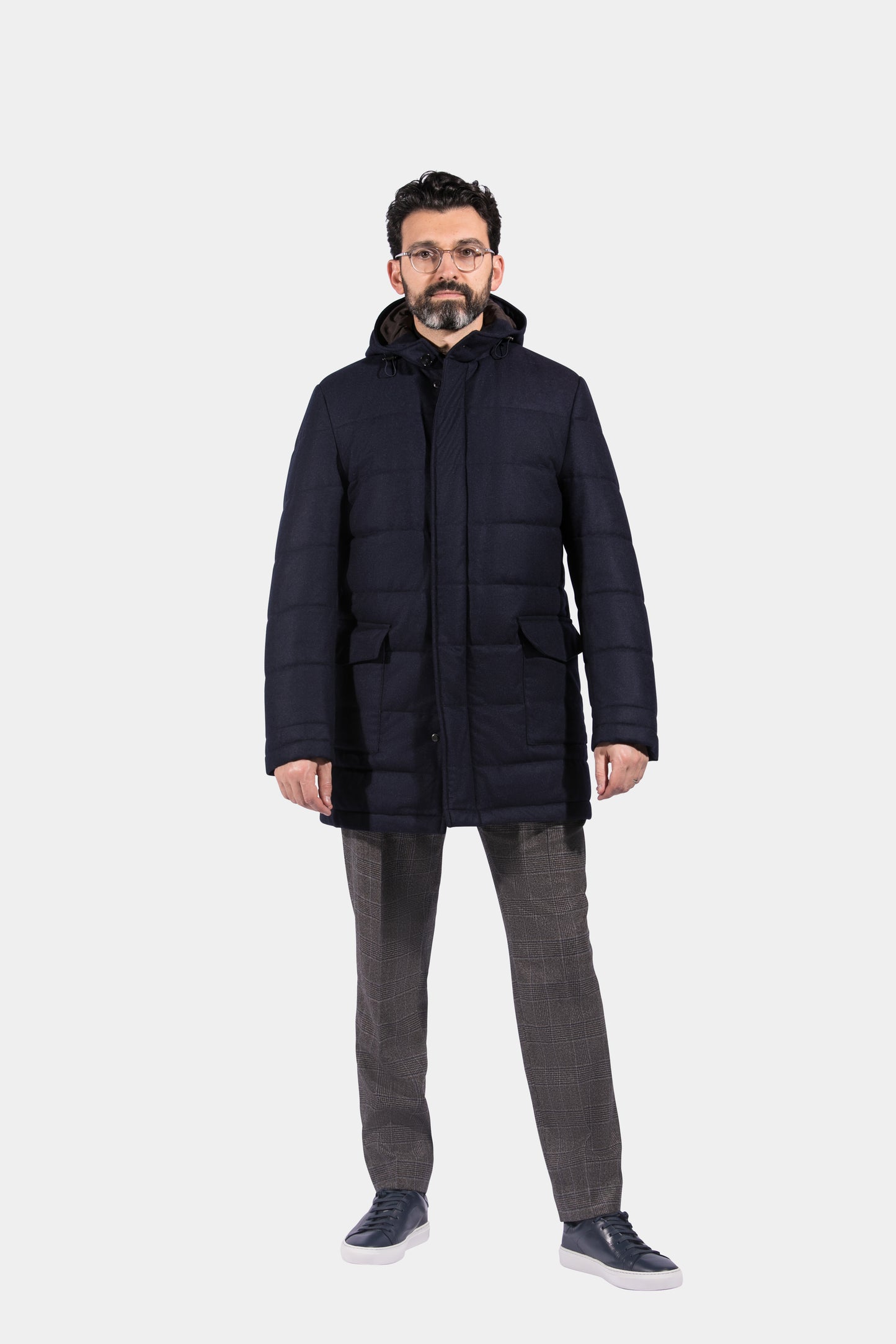 Quilted Parka Jacket, Navy, Vitale Barberis, Jacket Only