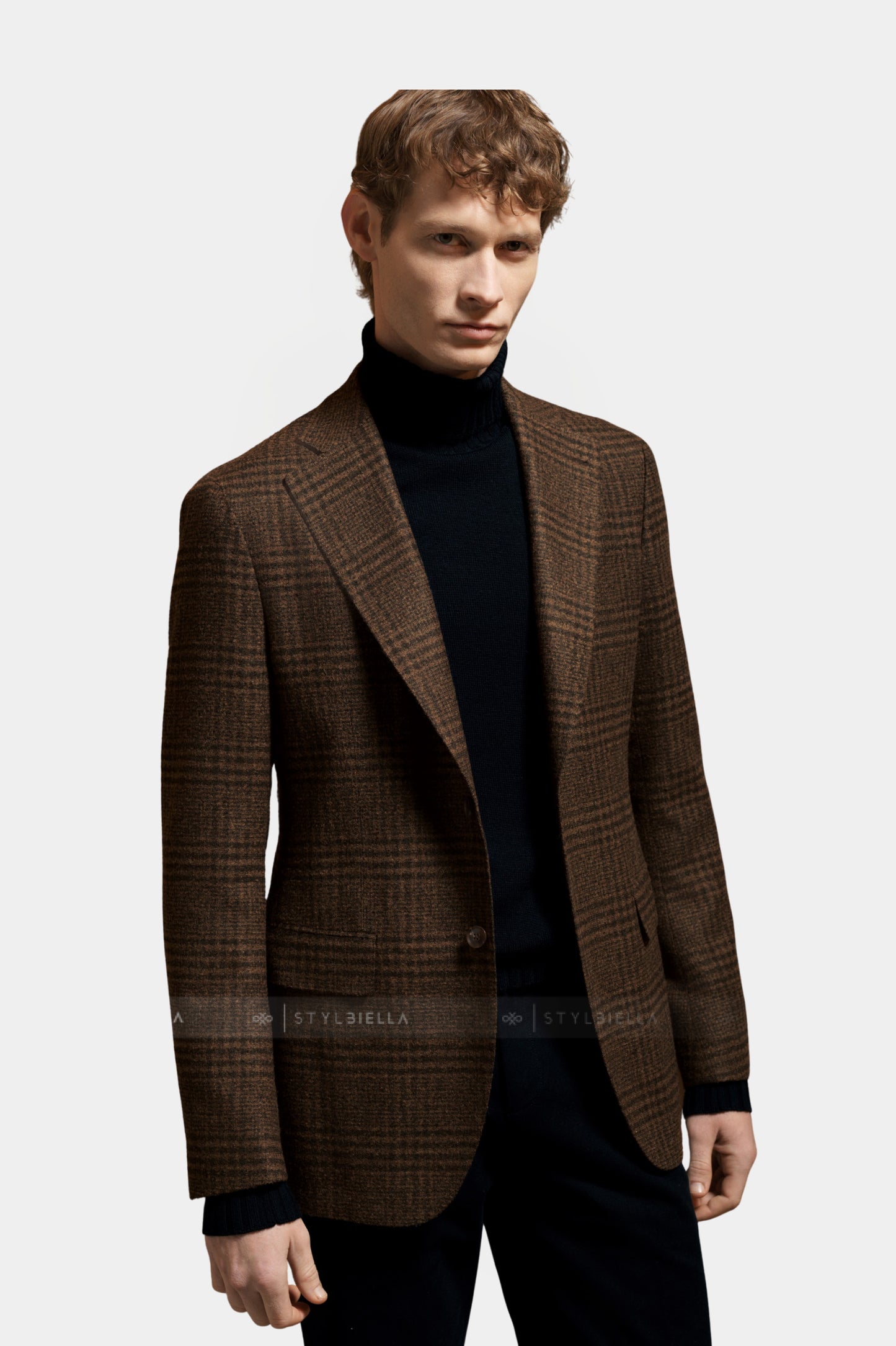 Notch Lapel, Brown Prince de Galles, Jacket Only