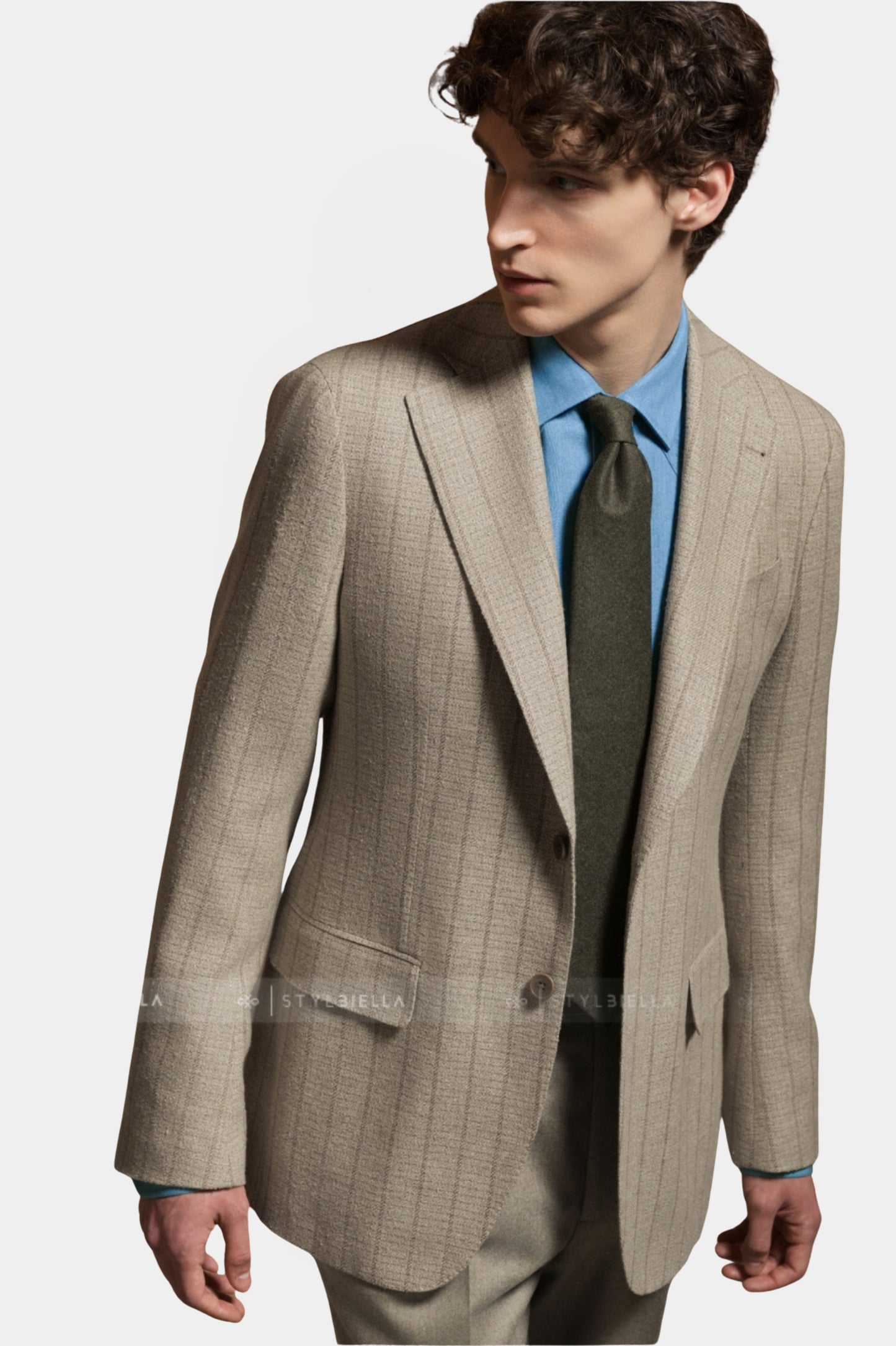 Notch Lapel, Sand with Stripes, Jacket Only