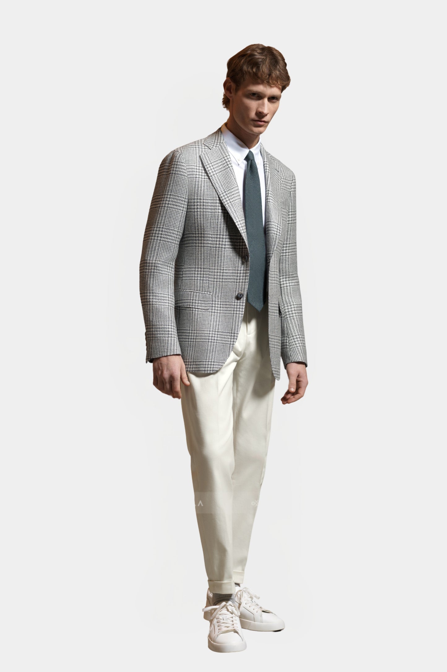 Notch Lapel, Grey Prince de Galles Houndstooth, Jacket Only