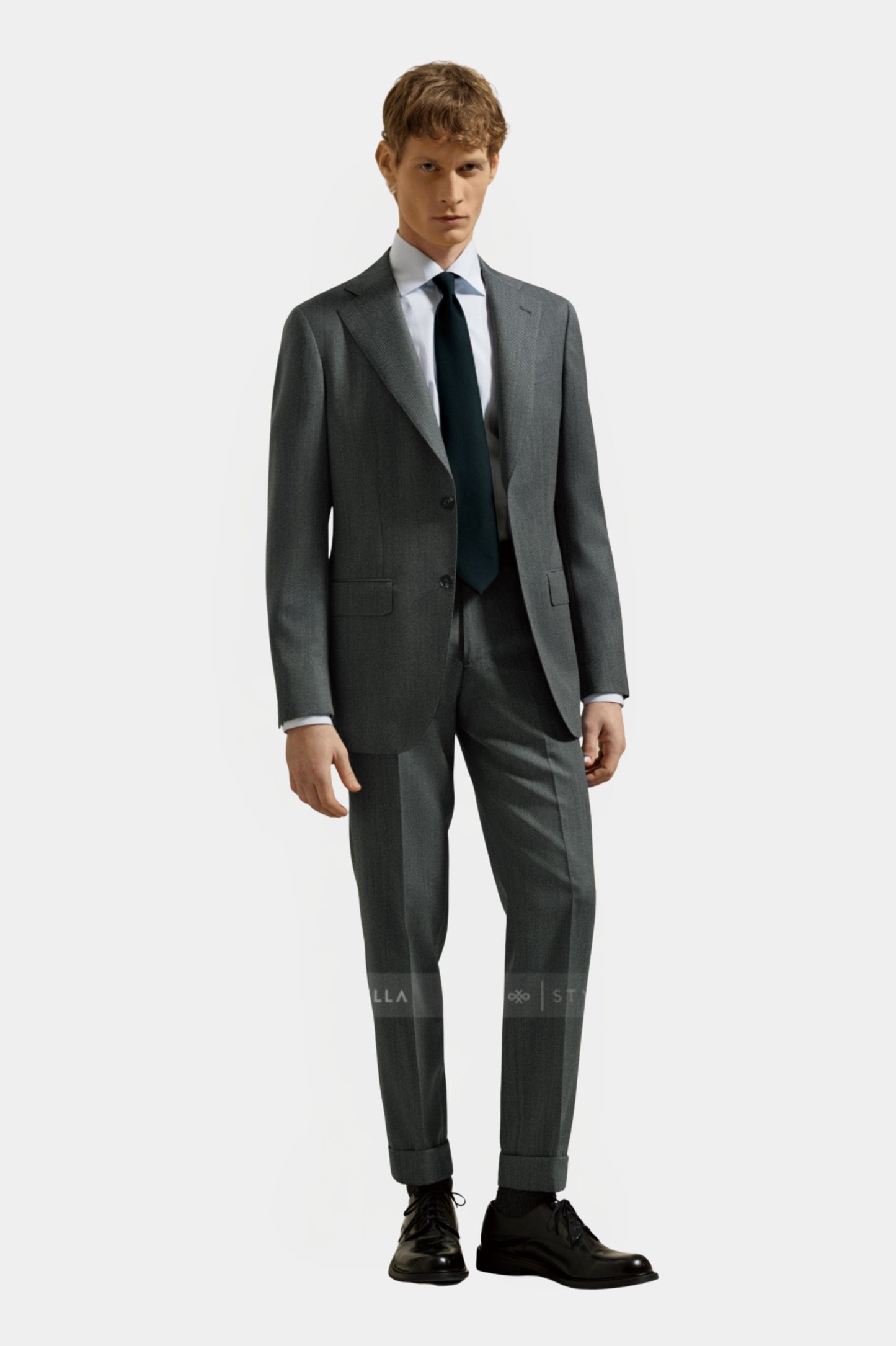 Notch Lapel, Mid Grey Chevron, Stylbiella