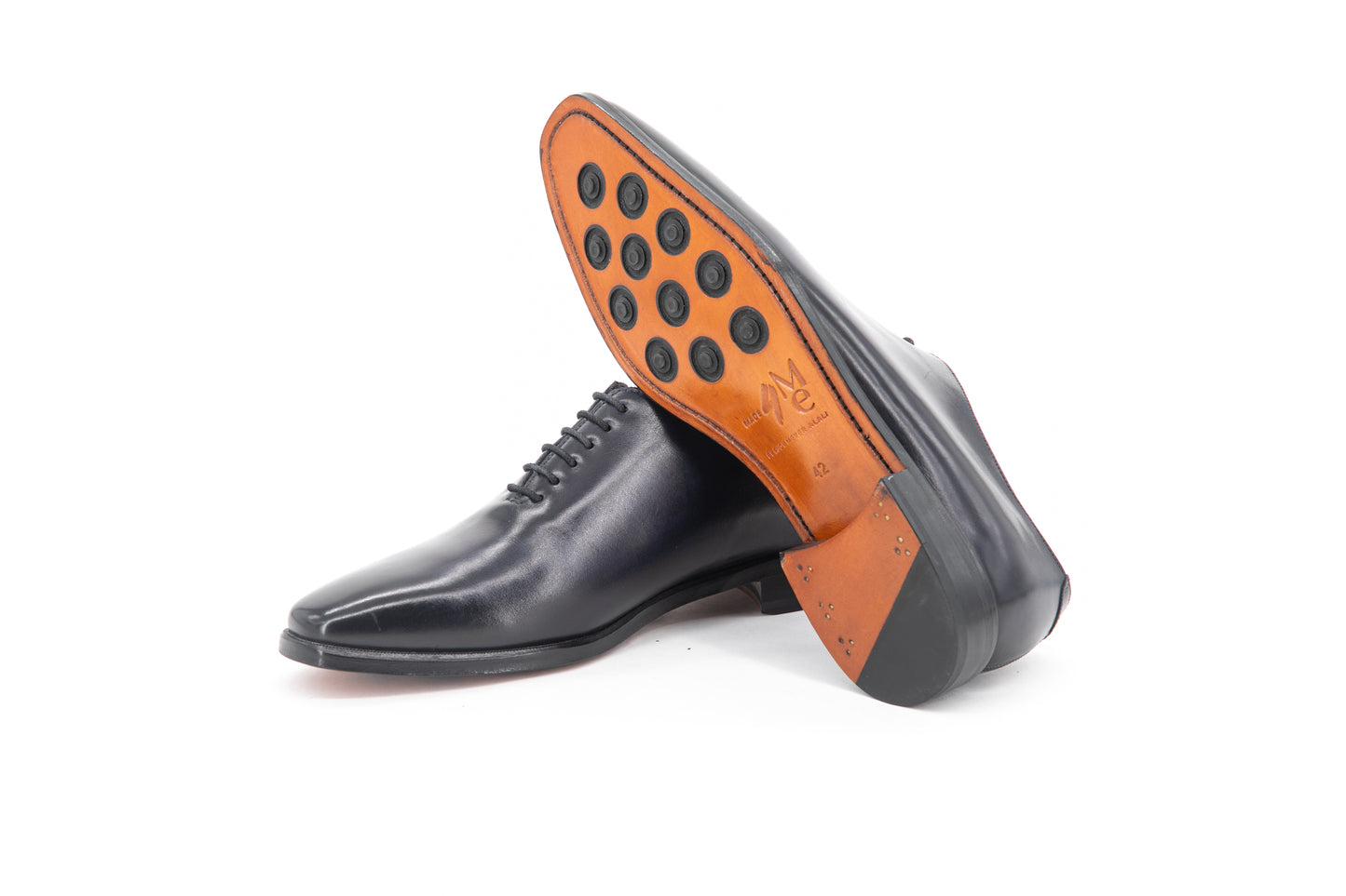 Leather Whole Cut Savile│ Navy