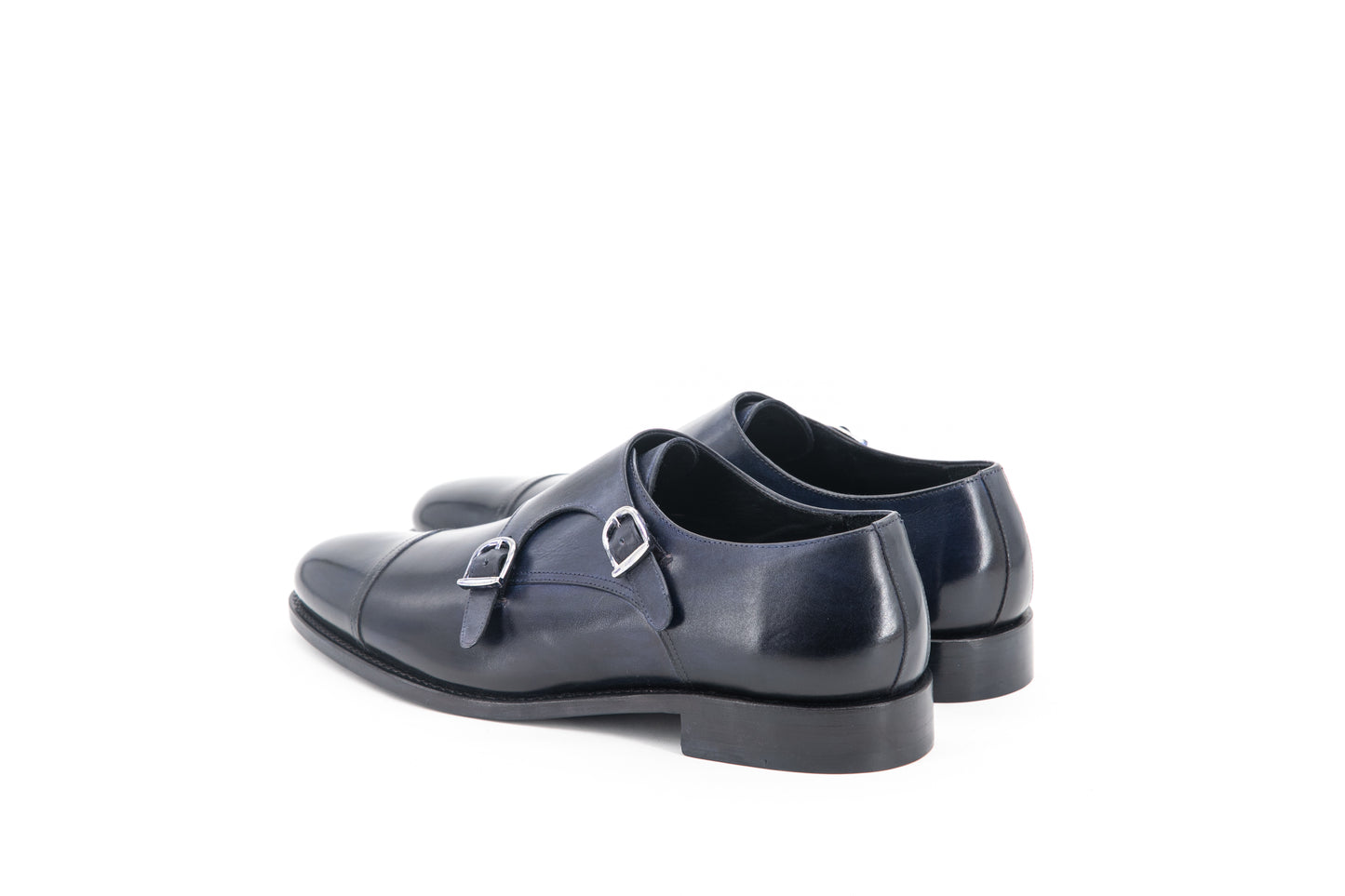 Leather Double Monk Monti │ Navy