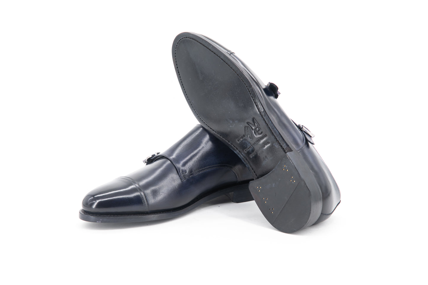 Leather Double Monk Monti │ Navy