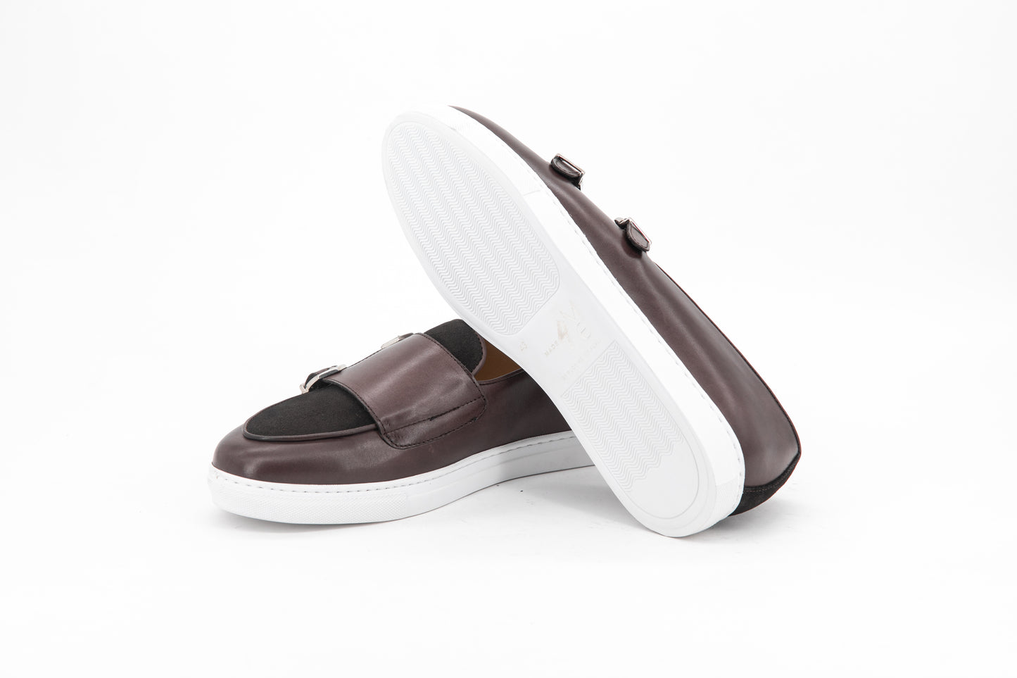 Leather Double Monk Belgian Low Sneakers │ Brown