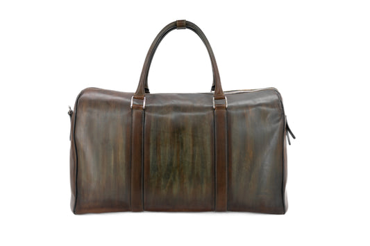 Leather Boston Bag │ Green HandMade Patina