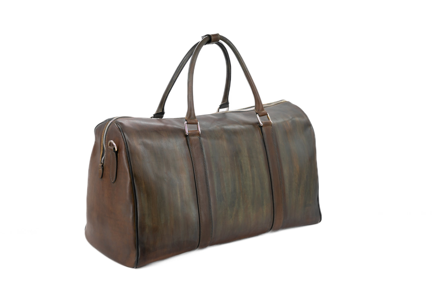 Leather Boston Bag │ Green HandMade Patina