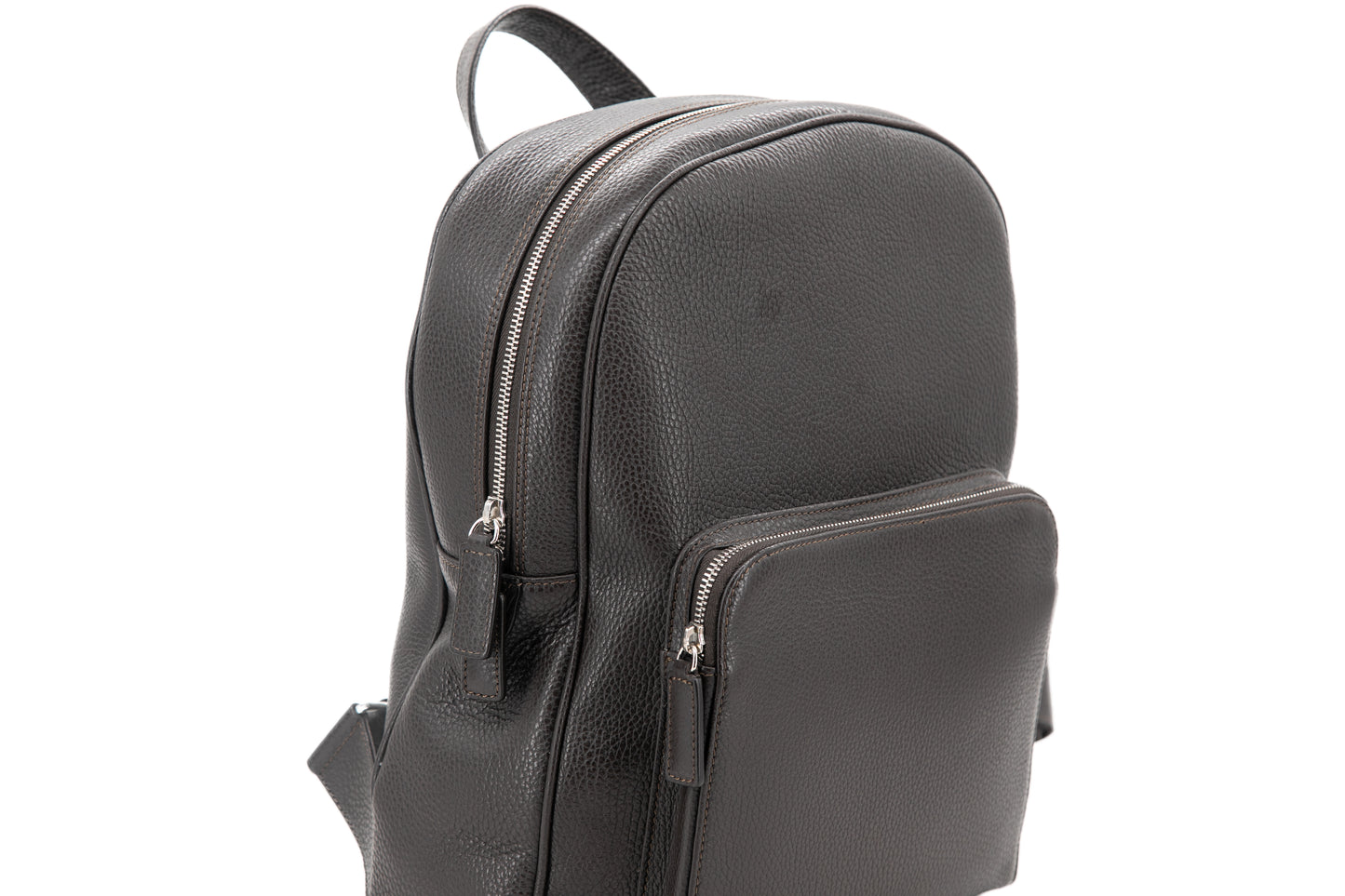 Leather Bagpack│ Brown Grain