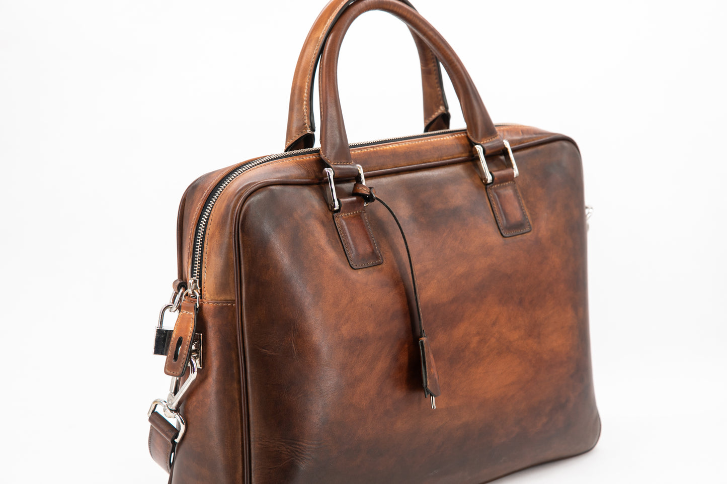 Leather Business Bag│ Cognac Patina