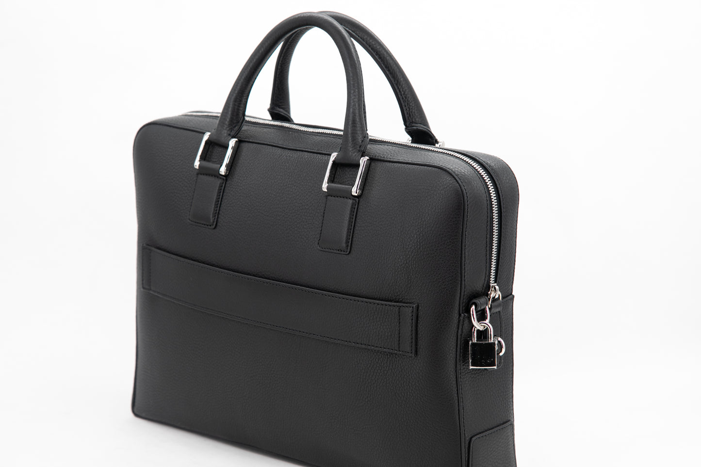 Leather Business Bag│ Black Grain