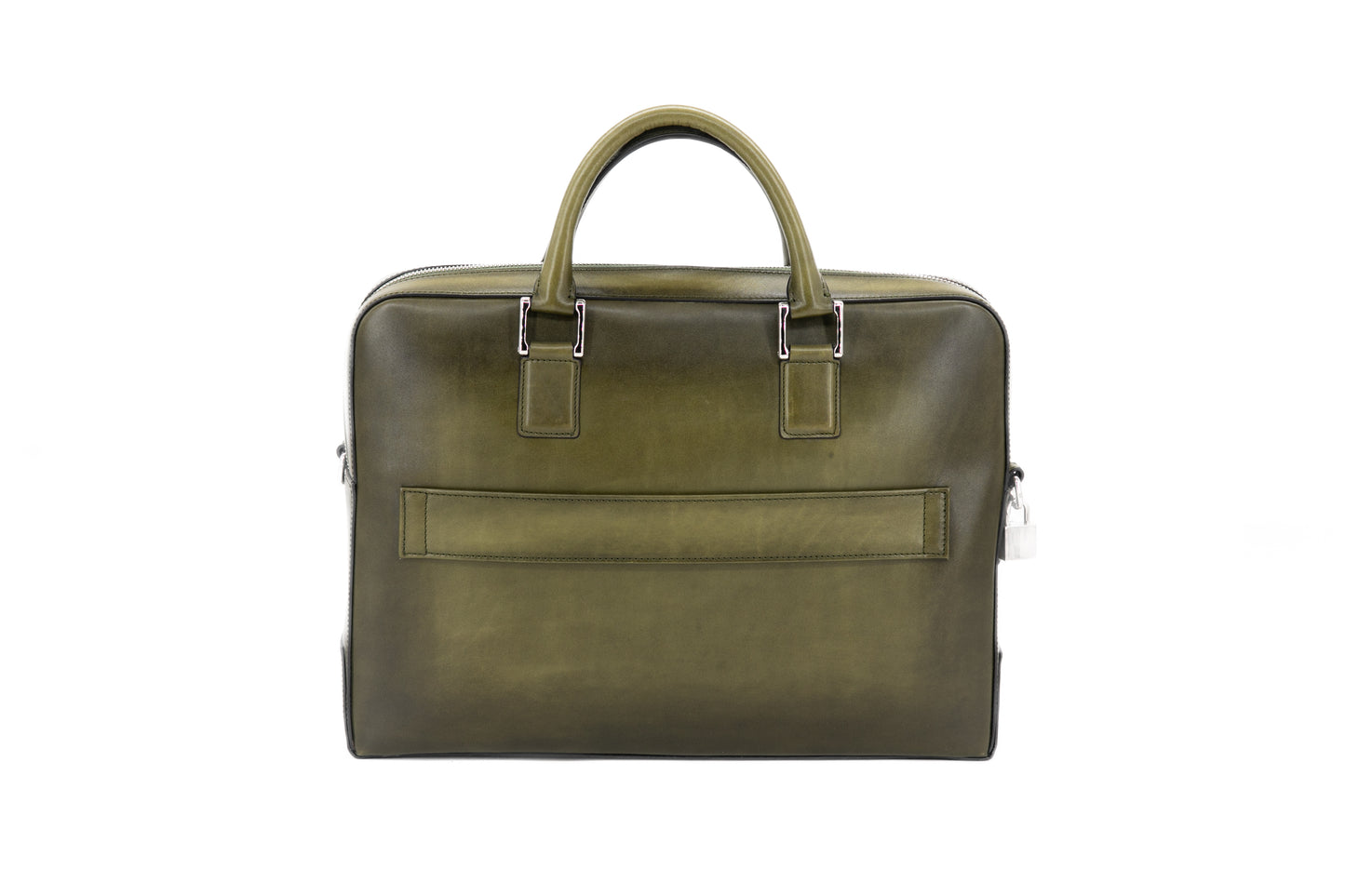 Leather Business Bag│ Kaki Patina