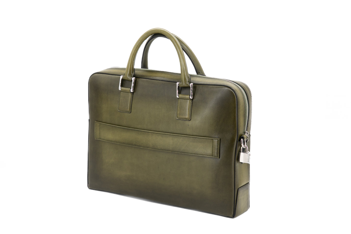 Leather Business Bag│ Kaki Patina