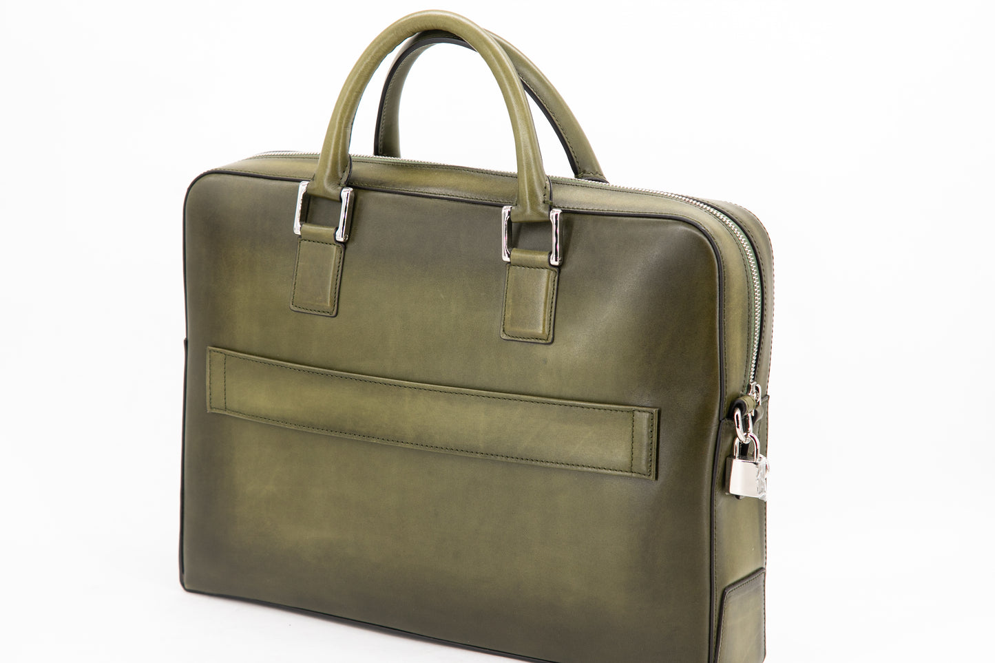 Leather Business Bag│ Kaki Patina