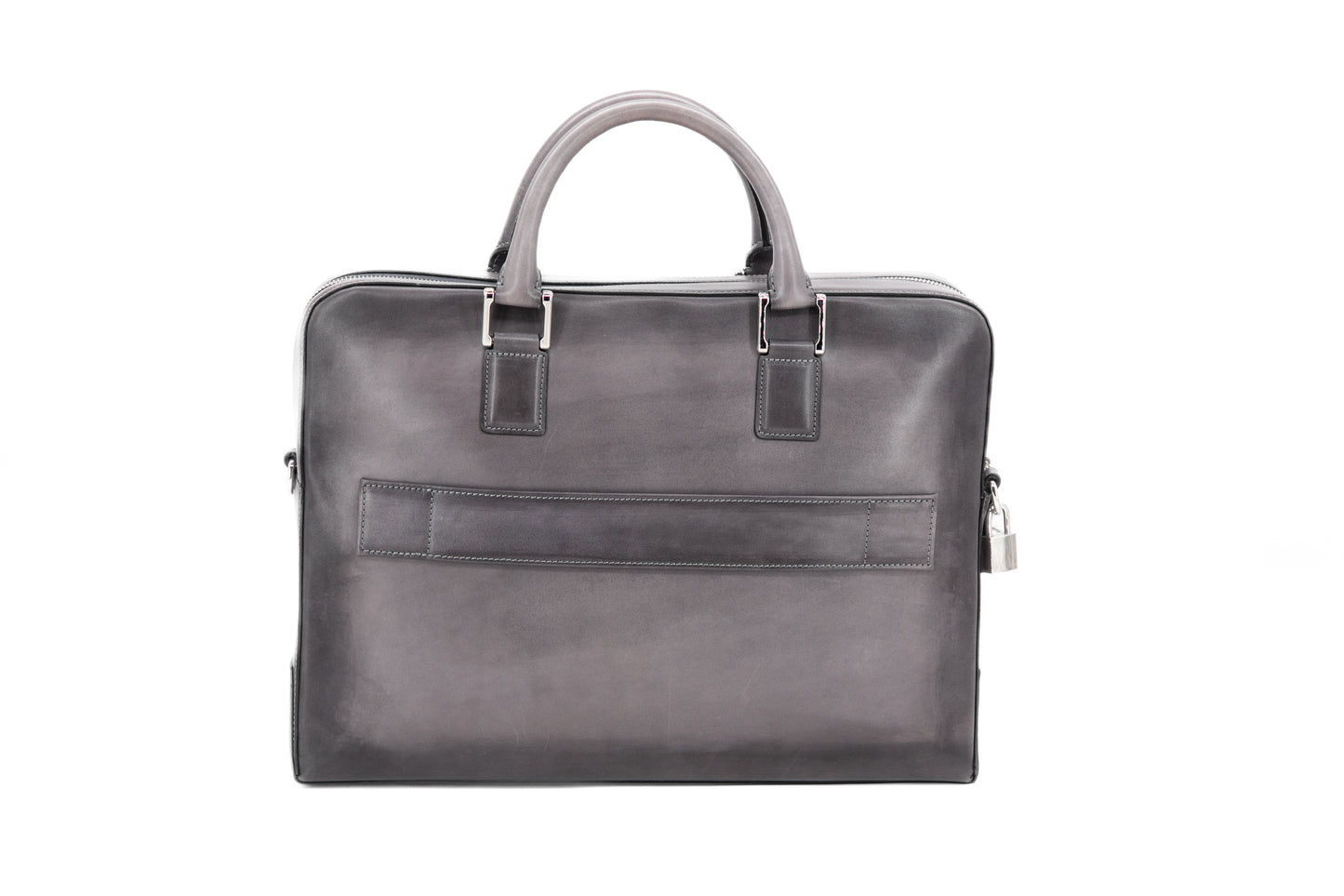 Leather Business Bag│ Grey Patina