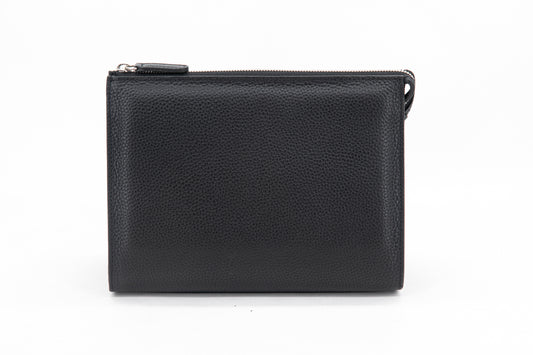 Leather Clutch │ Black Grain