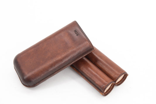 Leather Cigar Case │ Brown Patina