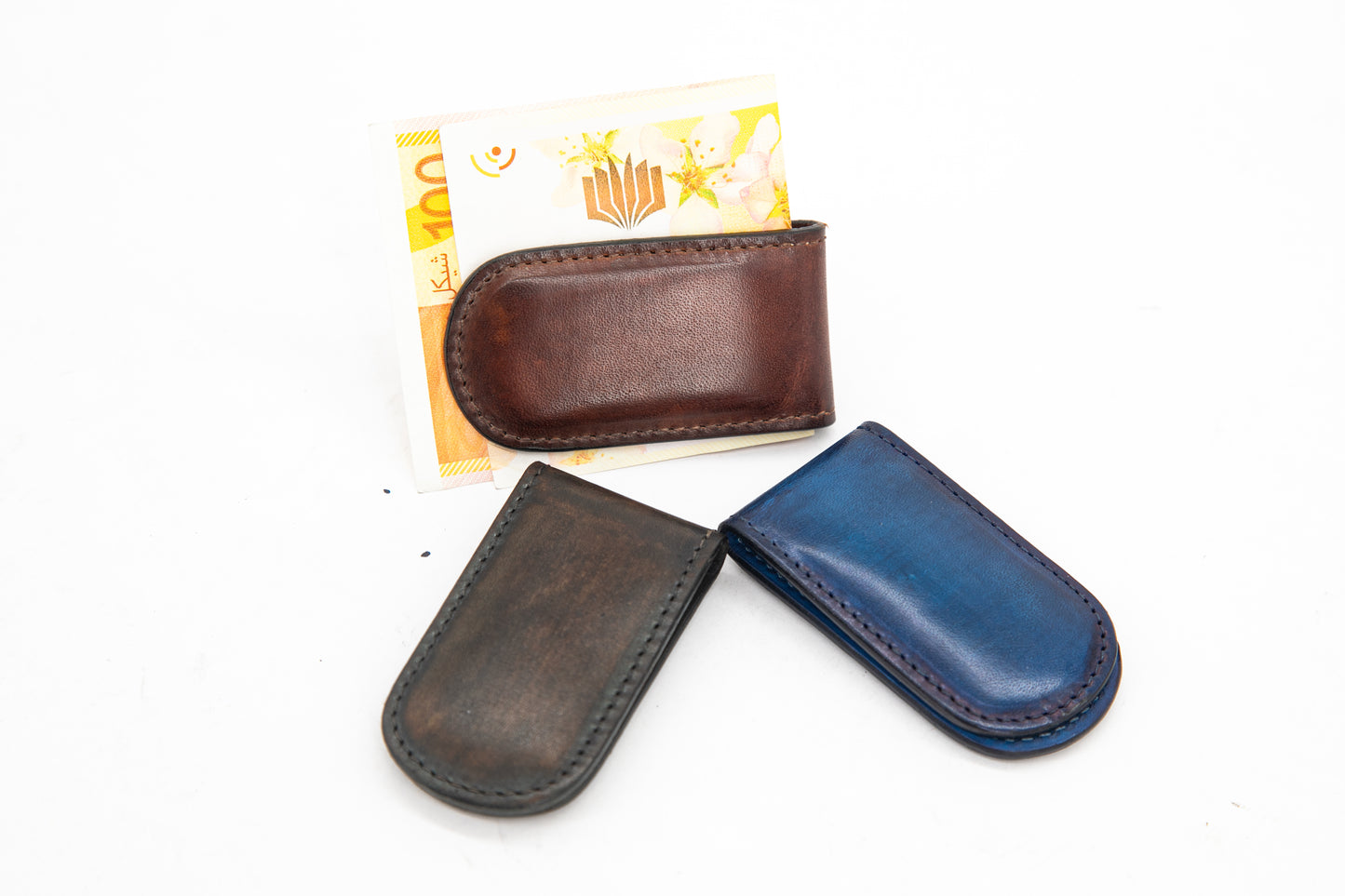 Leather Money Clip │ Blue Patina
