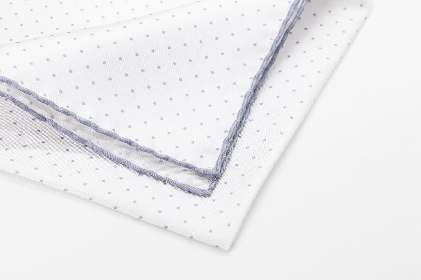 Pocket Square - Sky Blue Dots on White Background