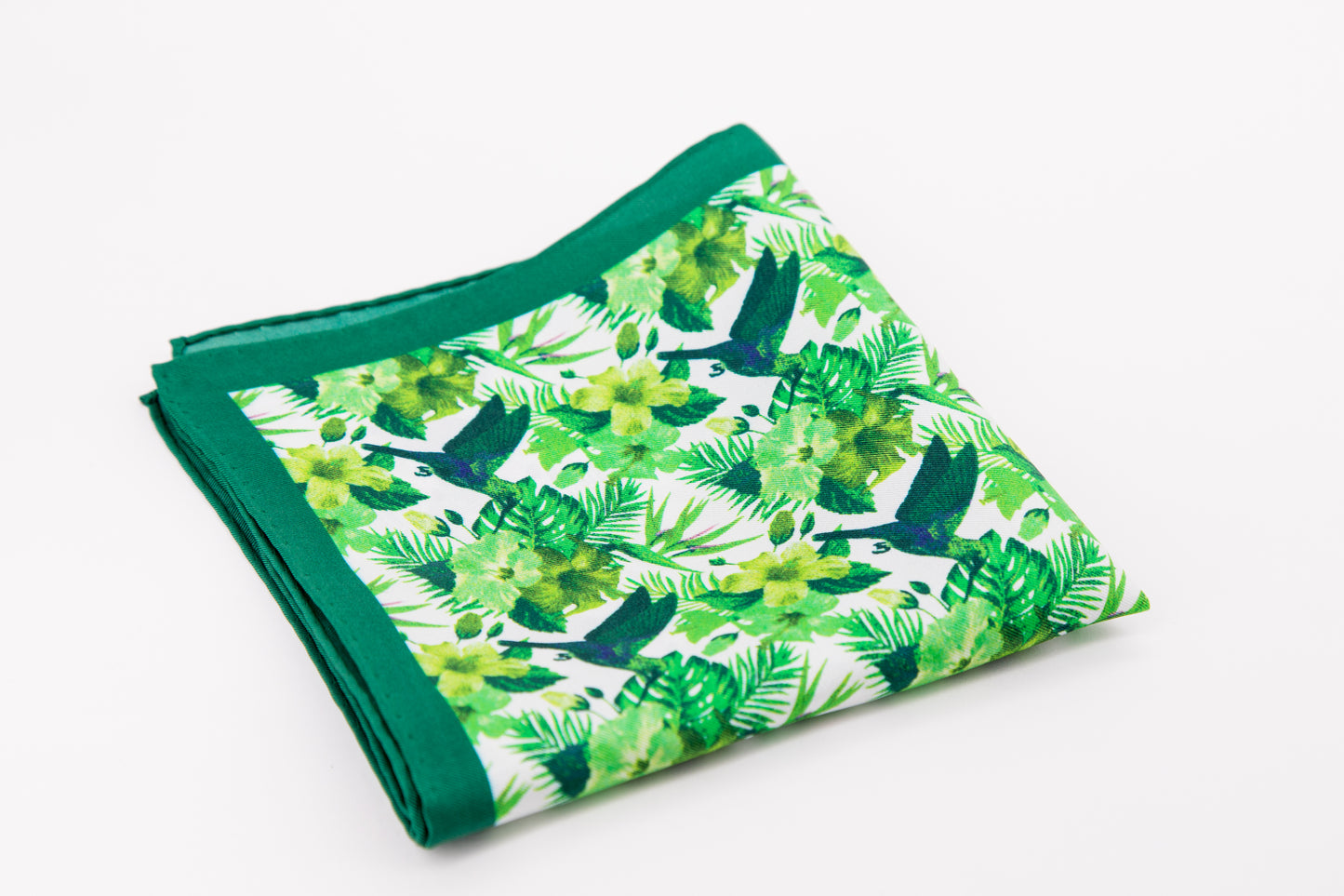 Pocket Square - Green Flowers