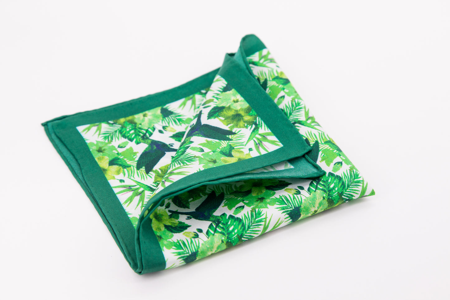 Pocket Square - Green Flowers