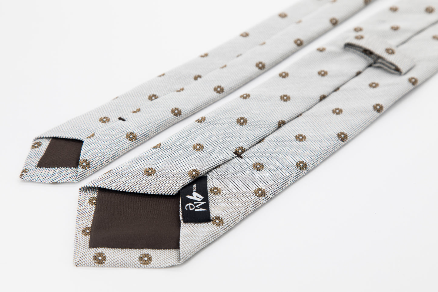 TIE - Brown Rounds on Light Grey Background
