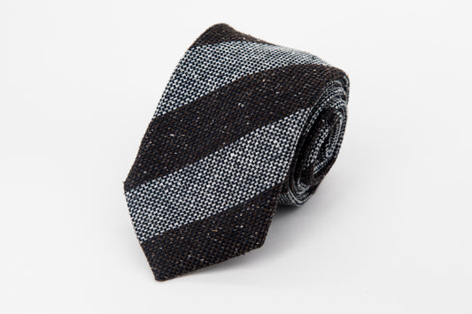 TIE - Large Black And Speckled White Stripe