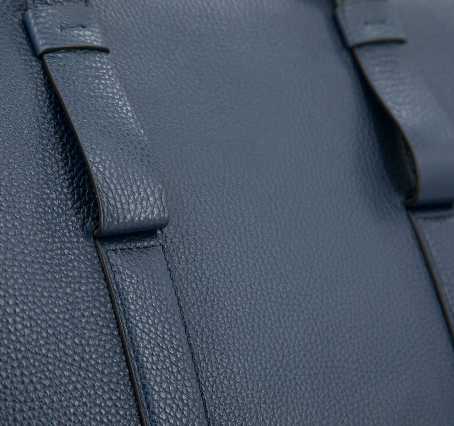 Leather Weekend Bag │ Navy Grain