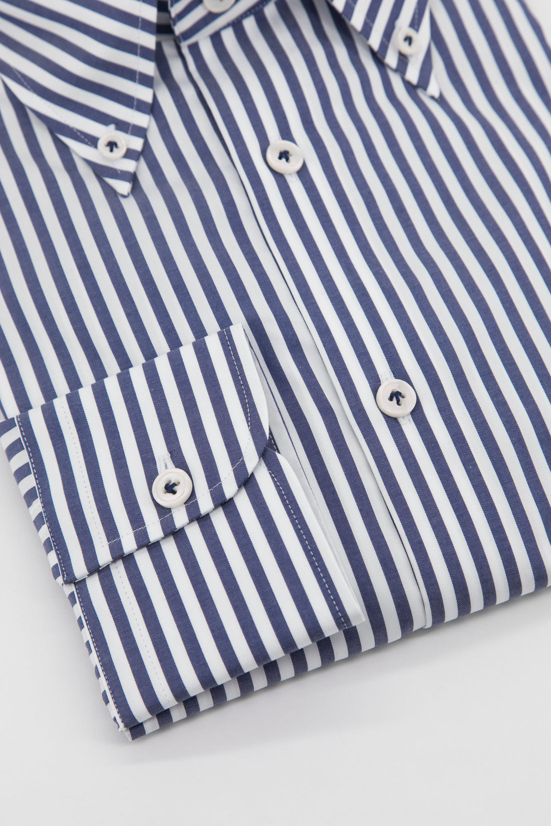 SHIRT - Large Stripes White And Blue Popeline