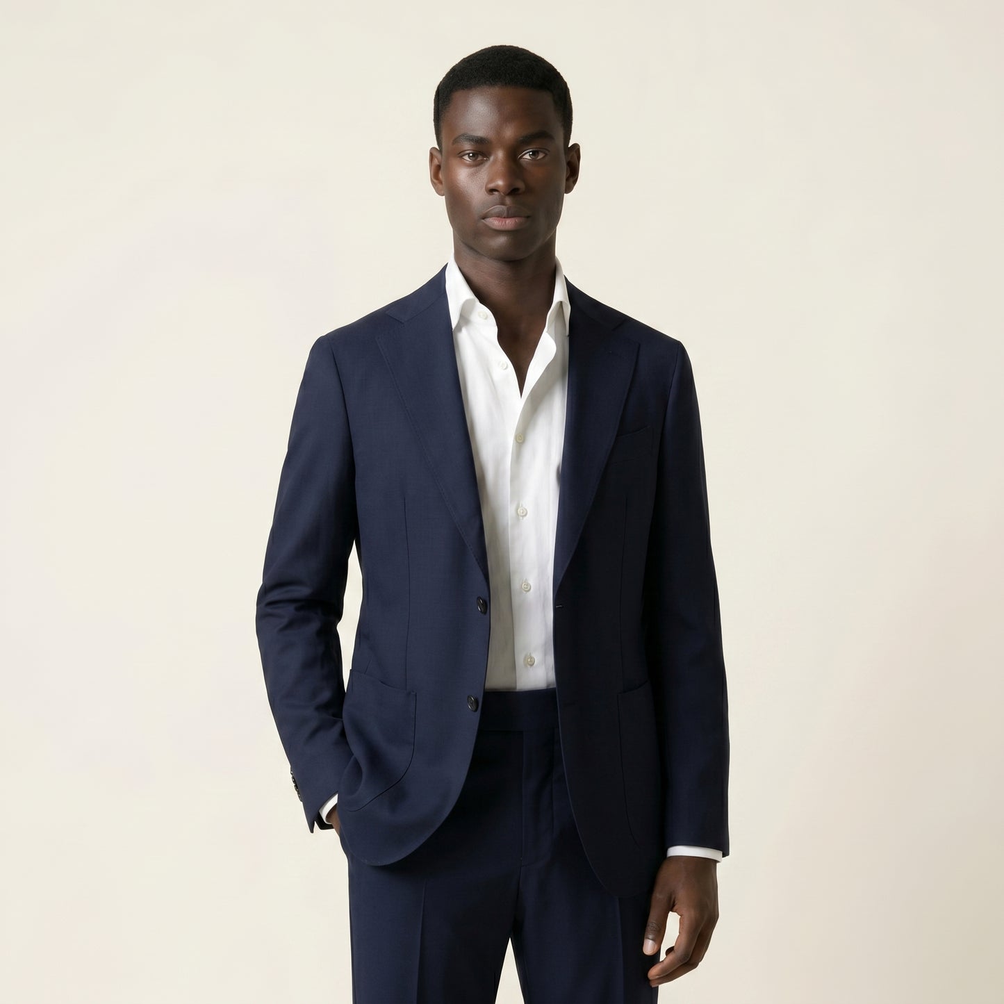 Notch Lapel, 2 pcs Suit, Navy, Wool & Mohair, Vitale Barberis