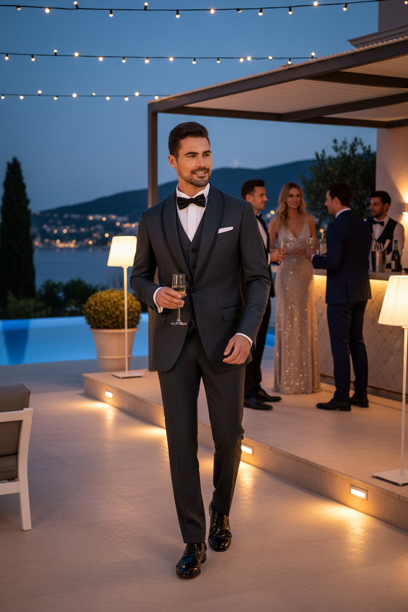 Shawl Lapel, Navy, Tuxedo 2pcs, Zignone Wool & Mohair