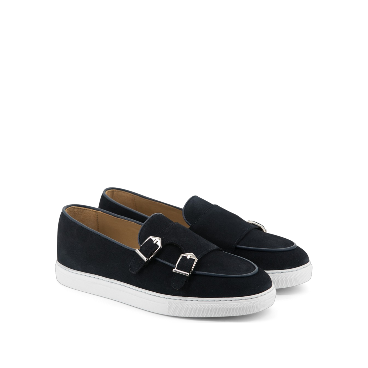 Suede Double Monk Belgian Sneakers │ Navy