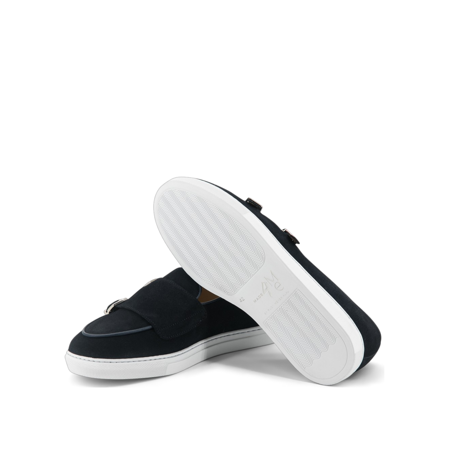 Suede Double Monk Belgian Sneakers │ Navy
