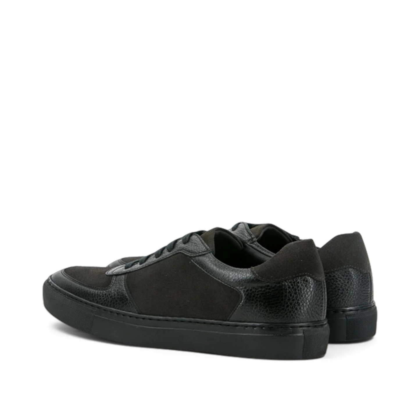 Leather & Suede Low Top Trainer │ Black