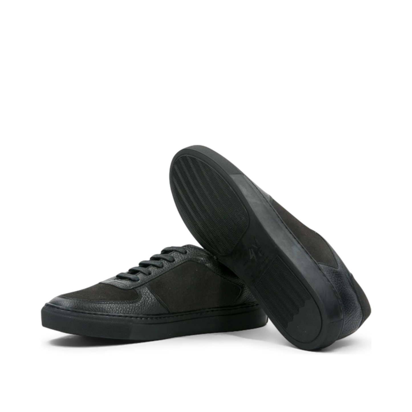 Leather & Suede Low Top Trainer │ Black