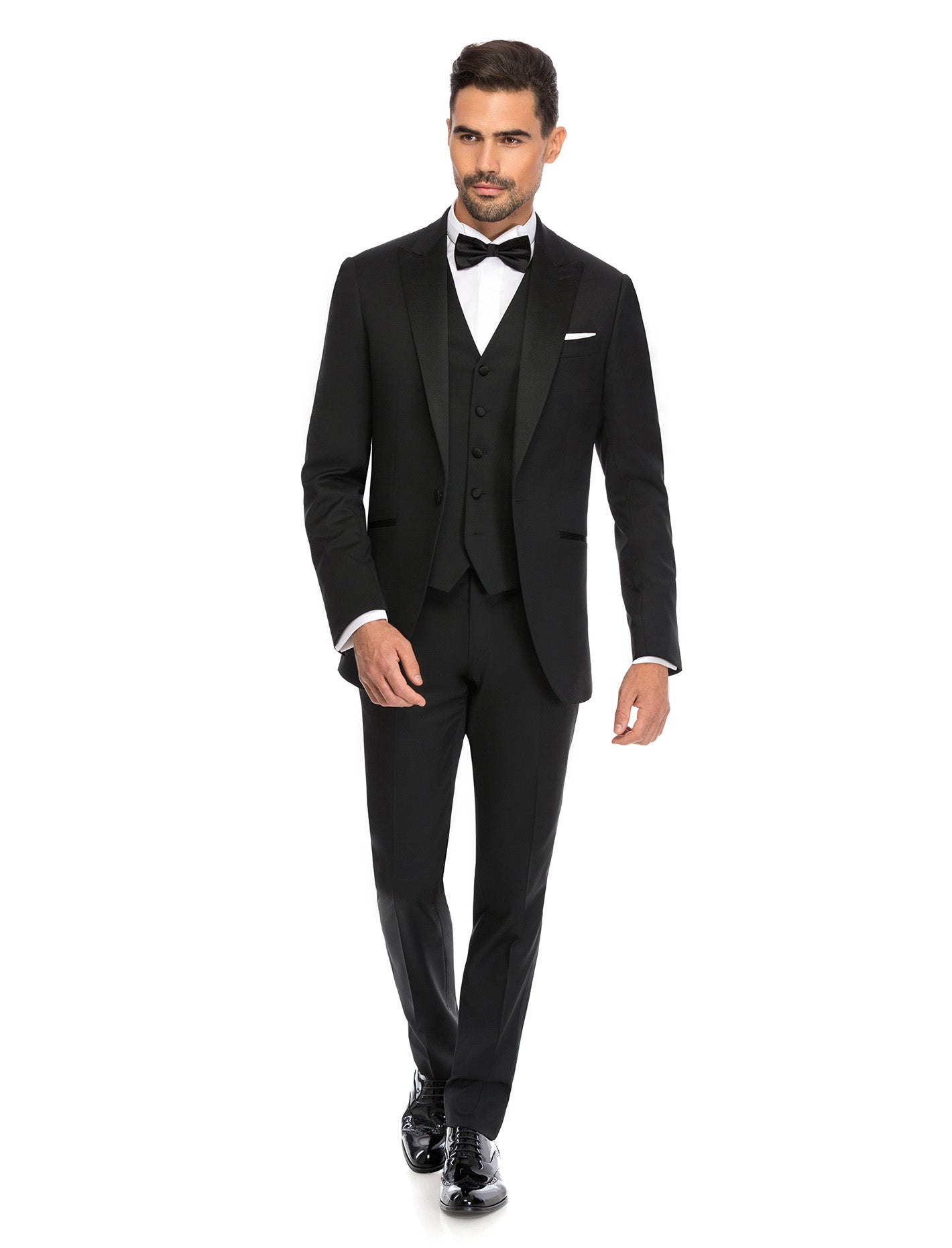 Black Tuxedo suit peak lapel, 3pcs