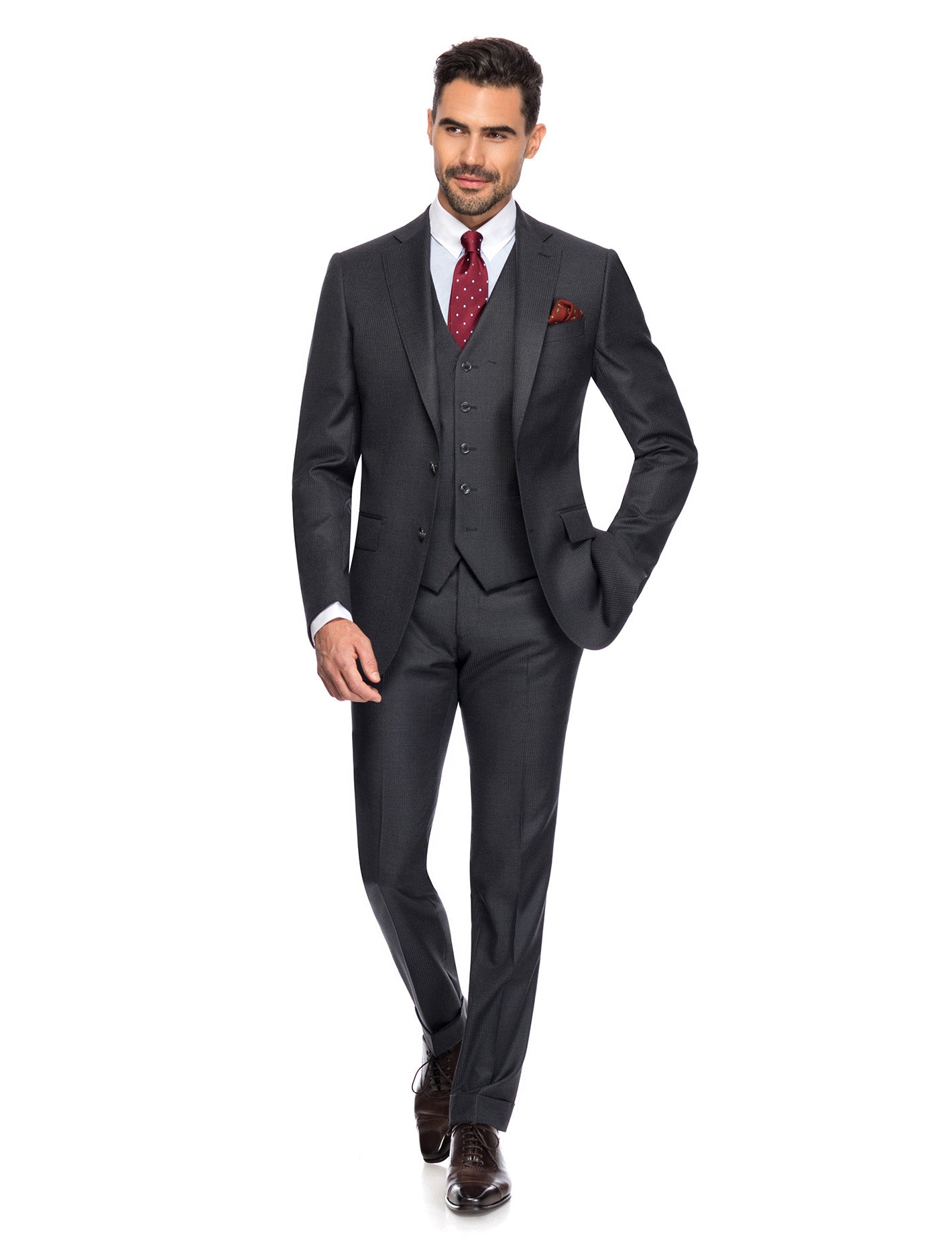 Anthracite Suit 3pcs, Loro Piana 150'S notch lapel