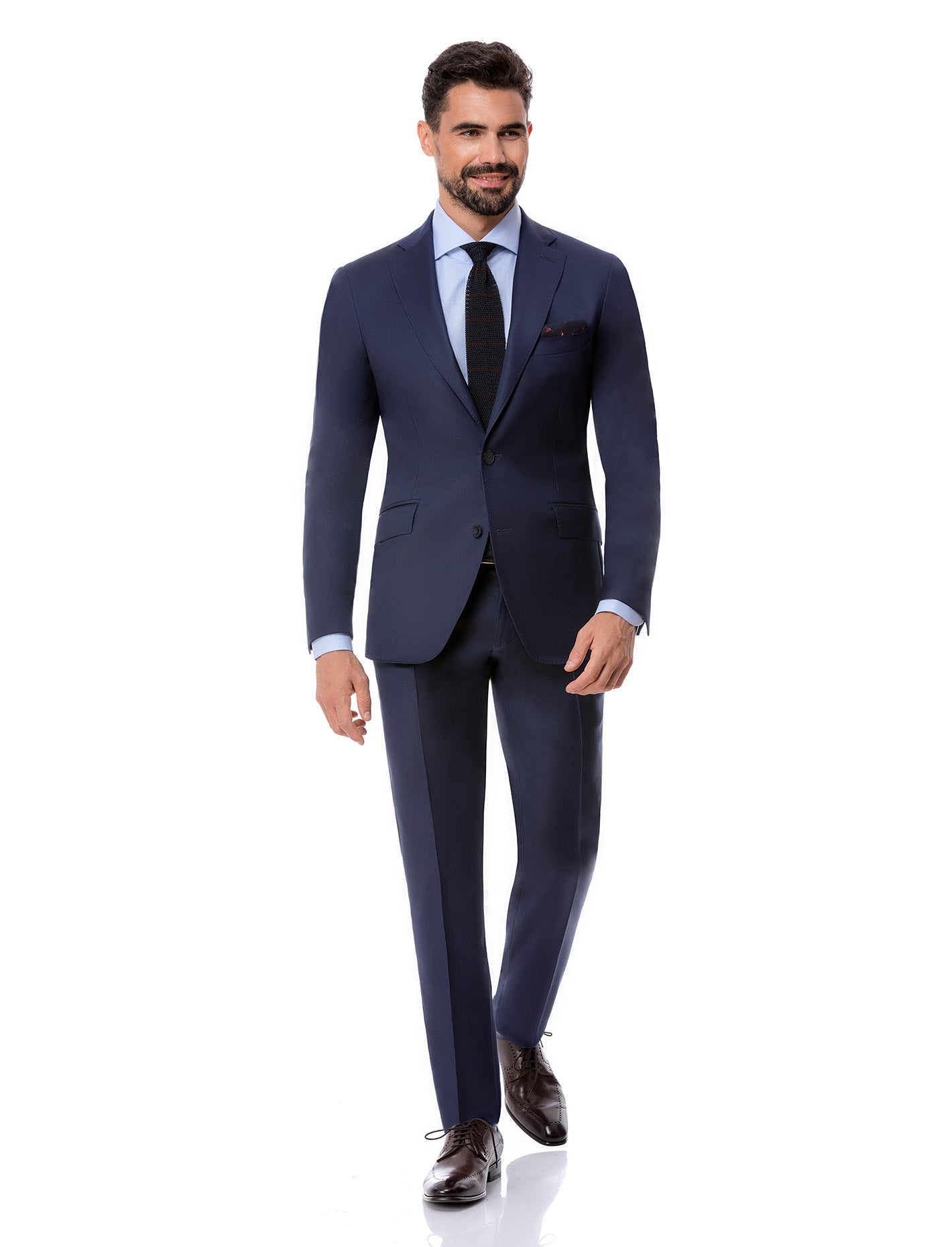 Medium blue Suit notch lapel