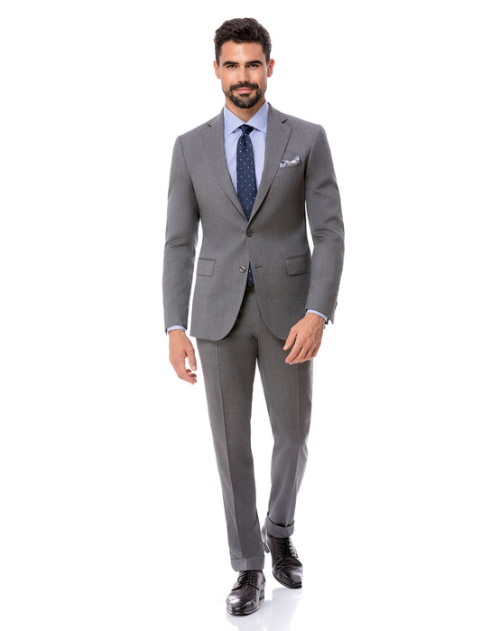 Light Grey check Suit notch lapel