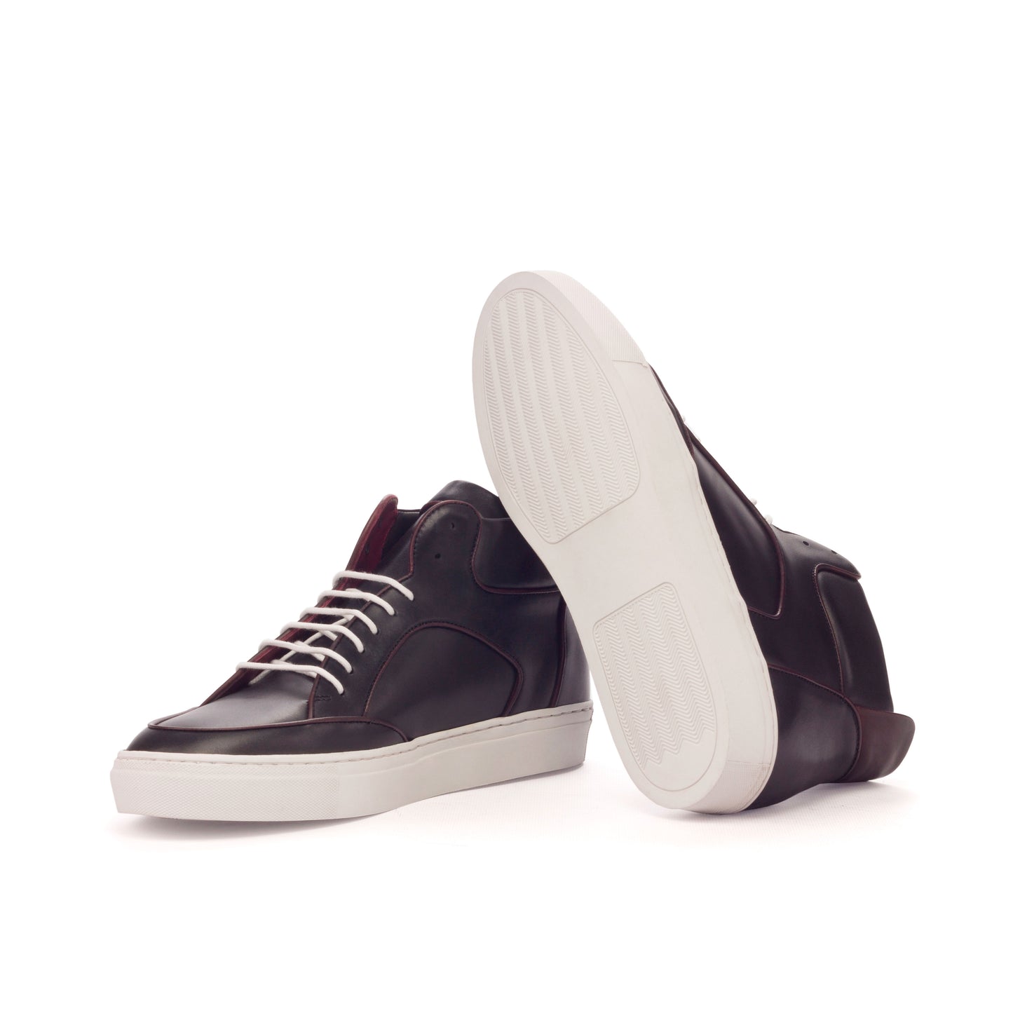 Leather High Top Multi │ Navy & Bordeaux