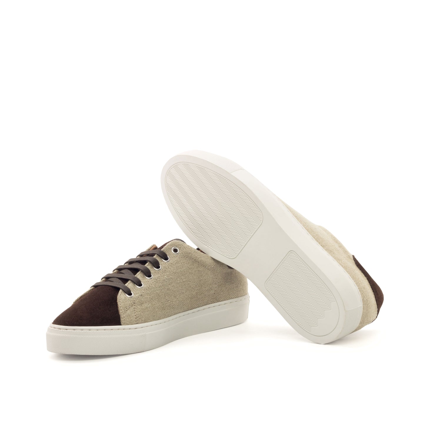 Sneakers Linen suede & brown suede