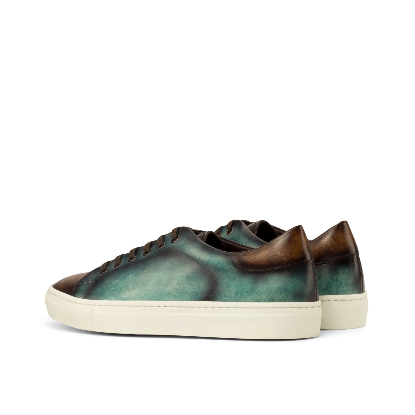 Sneakers Turquoise & brown marble patina leather