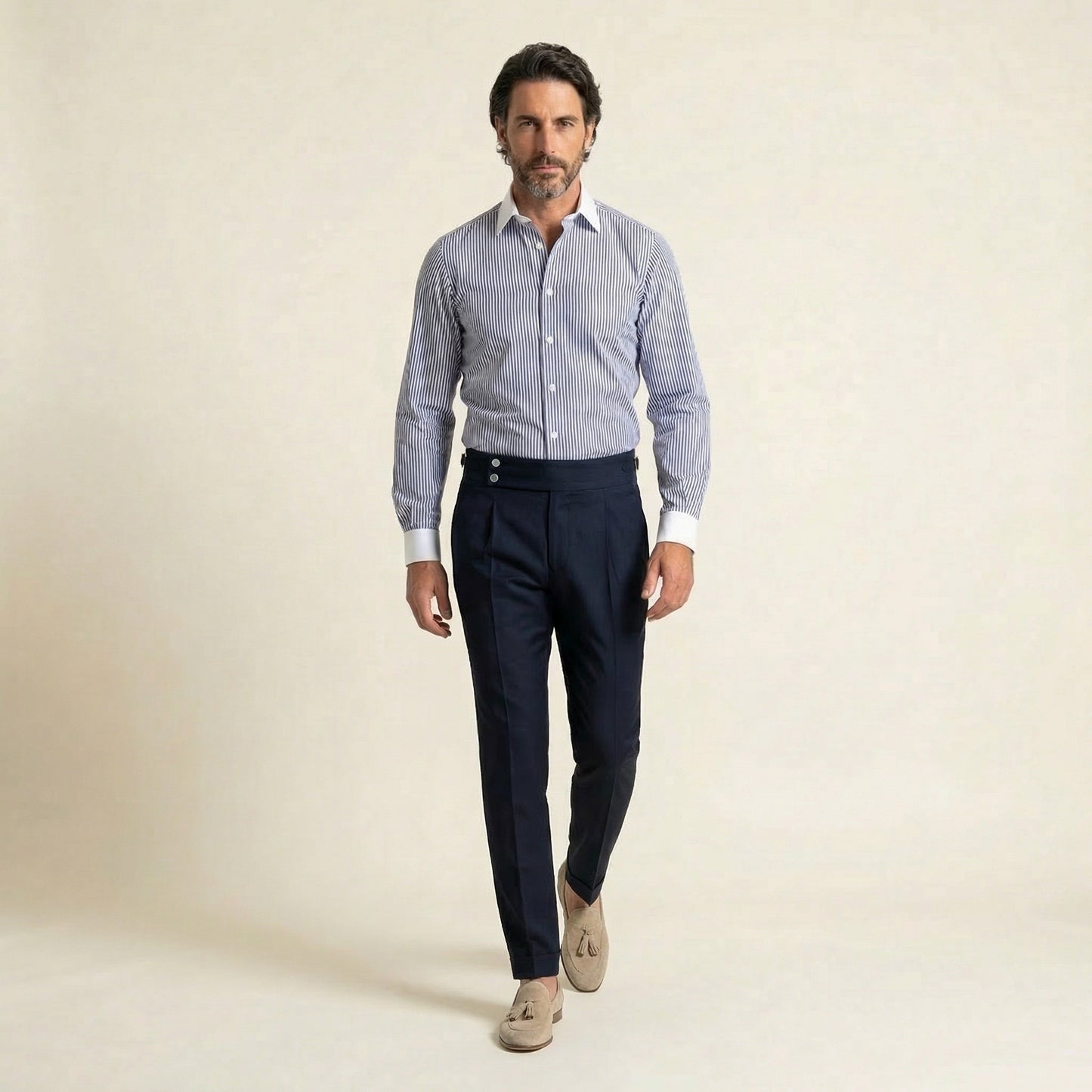 Trouser, Navy, Pure Wool, Vitale Barberis
