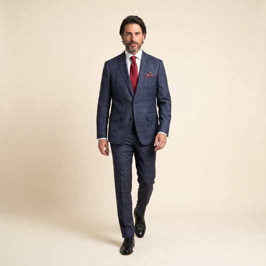 Notch Lapel, 2 pcs Suit, Navy, Pure Wool, 100% Super 170's, Loro Piana