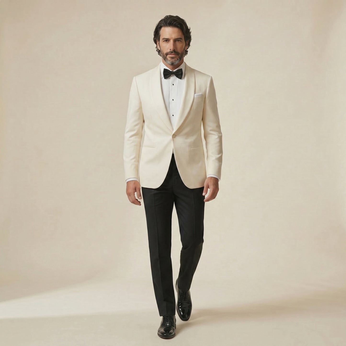 Shawl Lapel, Off white, Tuxedo Dinner Jacket, Pure Wool, Zignone
